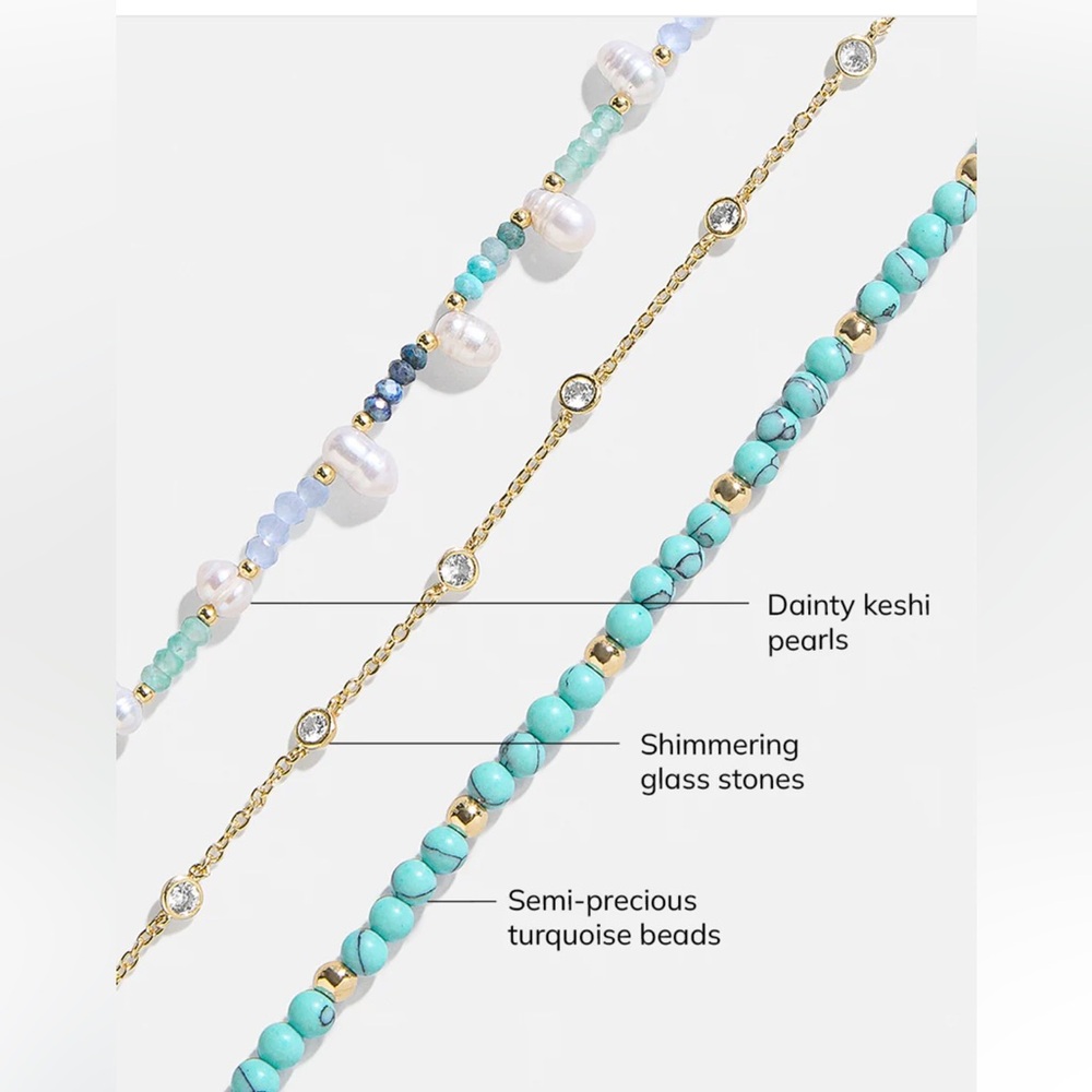 Baublebar Rowan Semi-Precious Layered Necklace turquoise and gold - Picture 3 of 6